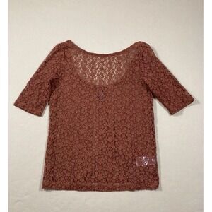 Gap Boatneck Scoop Back Sheer Lace Top Unlined -Whimsigoth -Romantic Sz Small